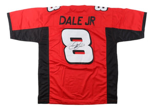 Dale Earnhardt Jr Signed Red Football Jersey JR Motorsports Hologram - Sports Integrity