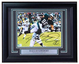 Dallas Goedert Signed Framed 8x10 Philadelphia Eagles vs Colts Photo BAS