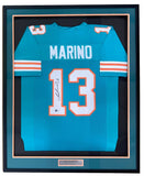 Dan Marino Miami Signed Framed Custom Teal Football Jersey BAS