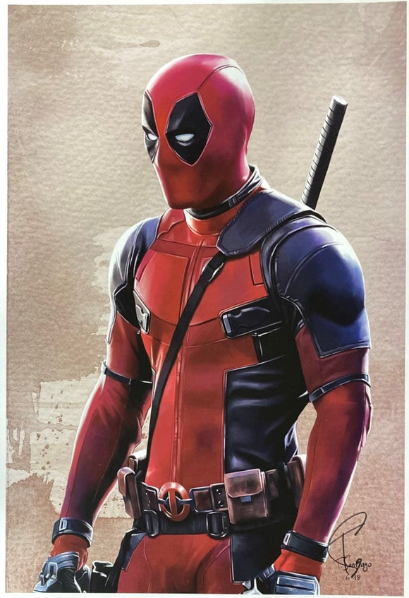 Ryan Reynolds 13x19 Deadpool Lithograph Signed by Tony Santiago - Sports Integrity