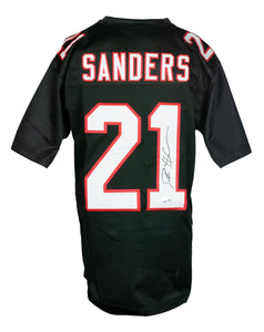 Deion Sanders Authentic Signed Black Pro Style Jersey w/ Red Numbers BAS  Witness