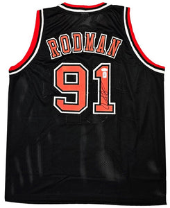 Dennis Rodman Chicago Signed Black Basketball Jersey JSA - Sports Integrity