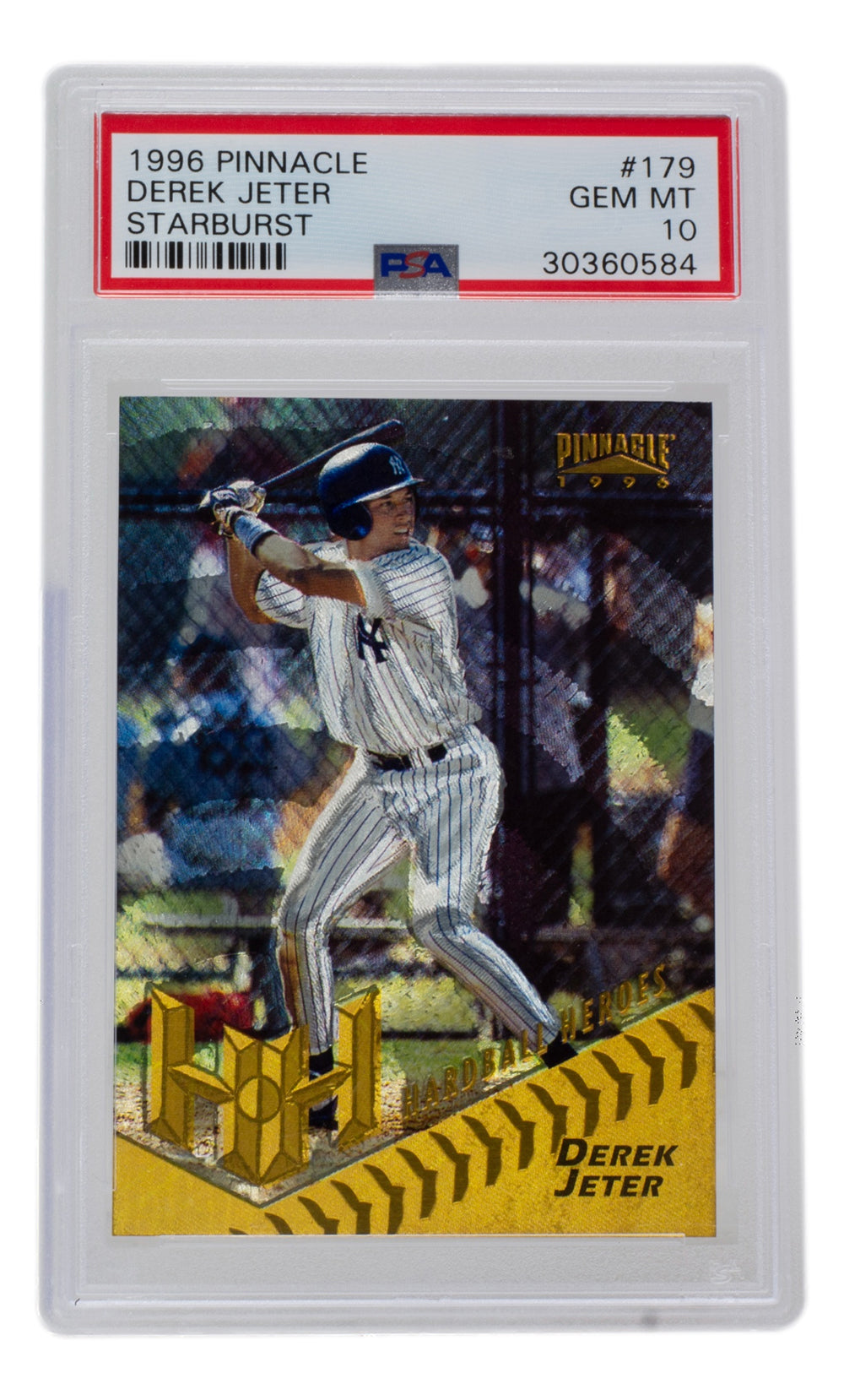 Derek Jeter 1996 Pinnacle Starburst Card #179 Yankees Baseball RC PSA/DNA  GM MT 10