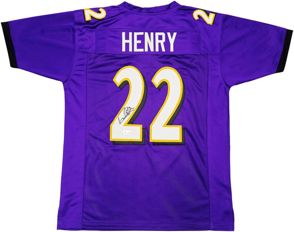 Derrick Henry Baltimore Signed Purple Football Jersey BAS ITP