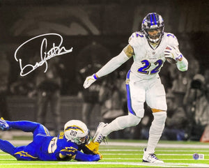 Derrick Henry Signed 16x20 Baltimore Ravens White Jersey Photo BAS - Sports Integrity