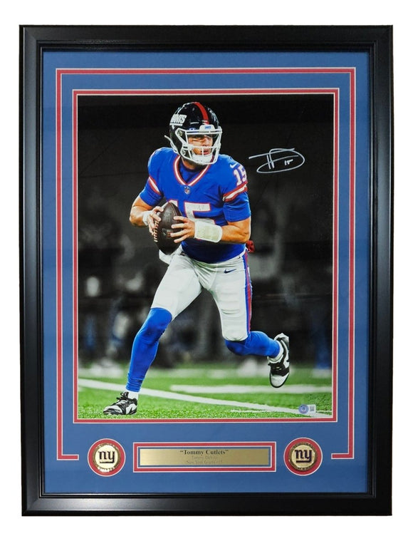 Tommy Devito Signed Framed 16x20 New York Giants Alternate Jersey Photo BAS ITP - Sports Integrity