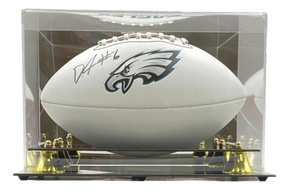 Devonta Smith Signed Philadelphia Eagles Logo Football Fanatics w/ Case - Sports Integrity