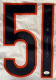 Dick Butkus Chicago Signed White Stat Football Jersey HOF 79 JSA