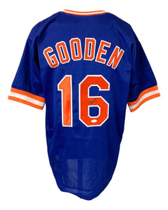 Dwight Doc Gooden New York Signed Blue Baseball Jersey JSA