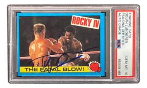 Dolph Lundgren Signed Ivan Drago 1985 Topps #24 Trading Card PSA/DNA Gem MT 10 - Sports Integrity