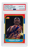 Dominique Wilkins Signed 1986 Fleer Hawks Rookie Card #121 NBA 75 Insc PSA/DNA 10 - Sports Integrity