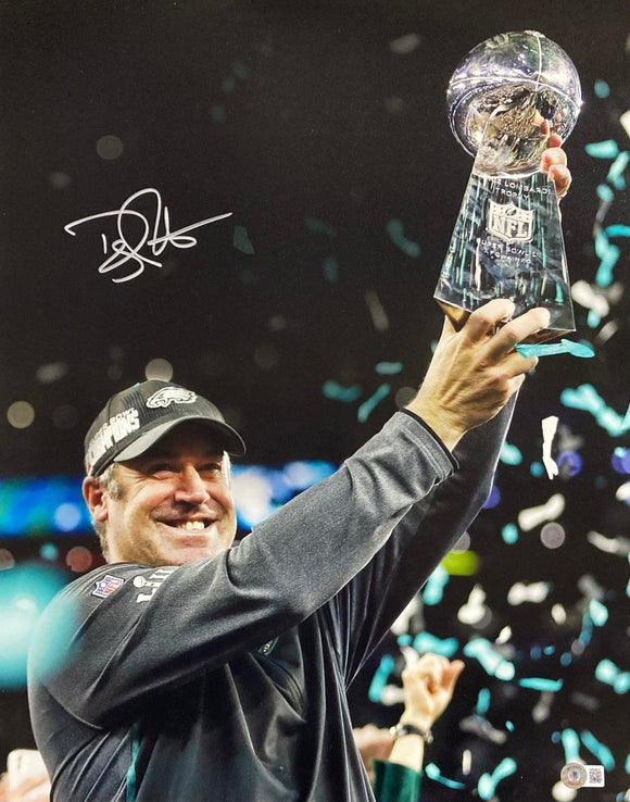 Coach Doug Pederson Signed 16x20 Philadelphia Eagles Super Bowl 52 Photo BAS ITP - Sports Integrity