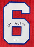 Julius Dr J Erving Philadelphia Signed Framed Red Basketball Jersey JSA - Sports Integrity