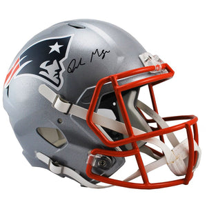 Drayke Maye Signed New England Patriots Full Size Replica Speed Helmet Fanatics - Sports Integrity