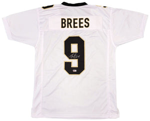 Drew Brees New Orleans Signed White Football Jersey BAS - Sports Integrity