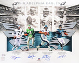 Eagles QB Legends Vick McNabb Jaworski Cunningham Signed 16x20 Collage Photo BAS - Sports Integrity