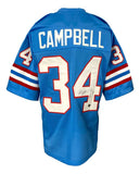 Earl Campbell Houston Signed Light Blue Football Jersey HOF 91 Inscribed BAS ITP