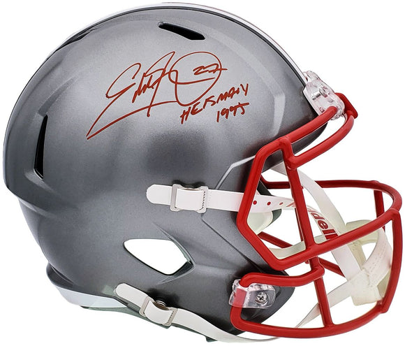 Eddie George Signed Ohio State Flash Speed Replica Helmet Heisman 1995 BAS