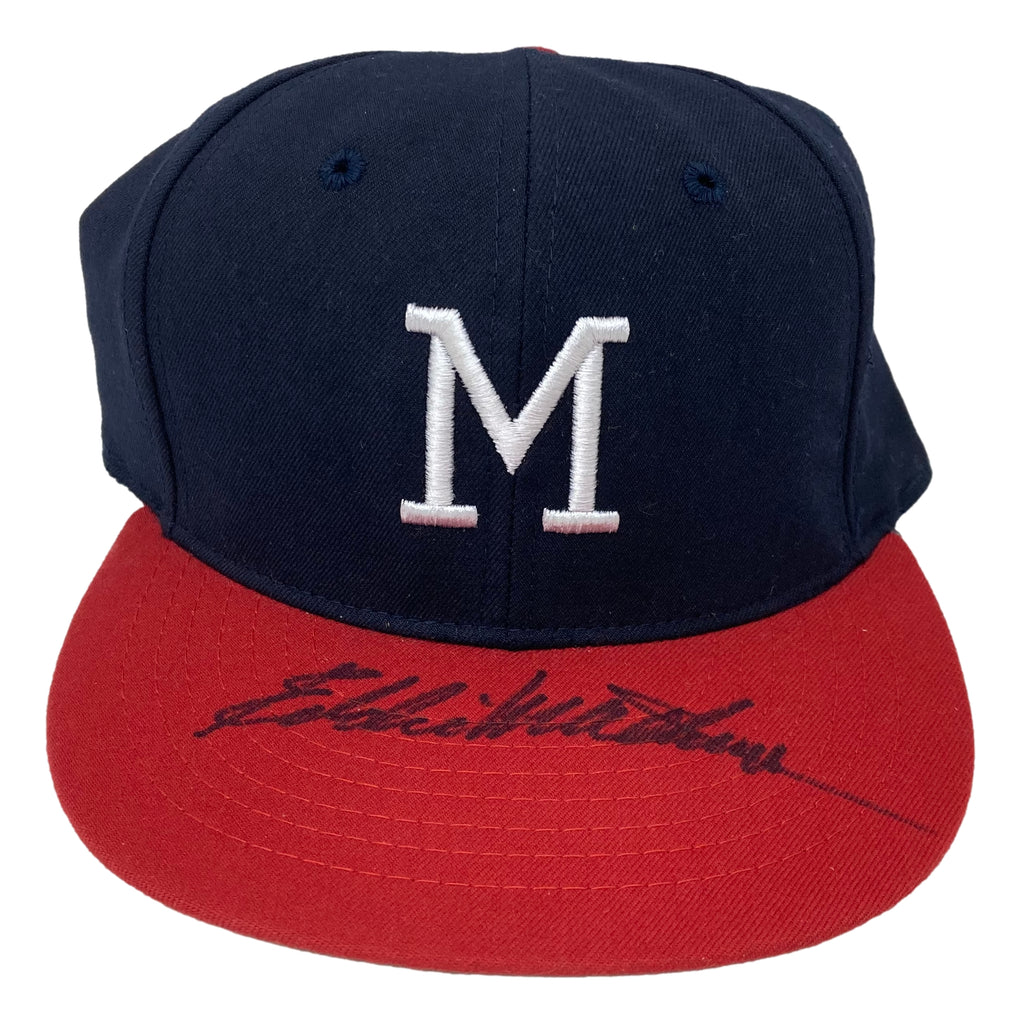 Eddie Mathews Signed Milwaukee Braves Cooperstown Collection Hat PSA