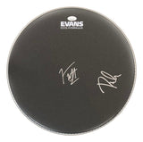 Joe Elliott Phil Collen Def Leppard Signed 15" Flt Black Evans Drum Head JSA ITP - Sports Integrity