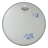 Joe Elliott Phil Collen Def Leppard Signed 15" Flt Gray Remo Drum Head JSA Holo - Sports Integrity