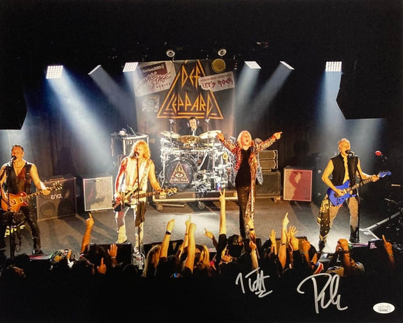 Joe Elliott Phil Collen Signed 16x20 Def Leppard Band Photo 2 JSA ITP - Sports Integrity