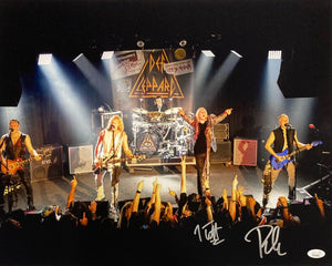 Joe Elliott Phil Collen Signed 16x20 Def Leppard Band Photo 2 JSA ITP