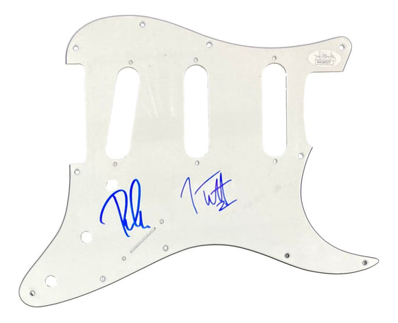 Joe Elliott Phil Collen Def Leppard Signed White Guitar Pick Guard JSA ITP - Sports Integrity