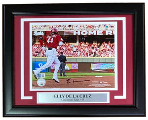 Elly De La Cruz Signed Framed 8x10 Cincinnati Reds Photo BAS ITP