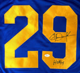 Eric Dickerson Los Angeles Signed Blue Football Jersey HOF 99 JSA