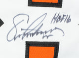 Eric Lindros Signed Custom Orange Hockey Jersey HOF 16 Inscription JSA ITP