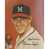 Warren Spahn Signed Milwaukee Braves Magazine Page BAS BH71134