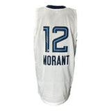 Ja Morant Signed Custom White Pro-Style Basketball Jersey BAS