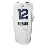 Ja Morant Signed Memphis Grizzlies White Fanatics Basketball XL Jersey BAS