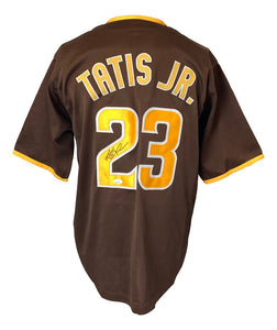 Fernando Tatis Jr. San Diego Signed Brown Baseball Jersey JSA