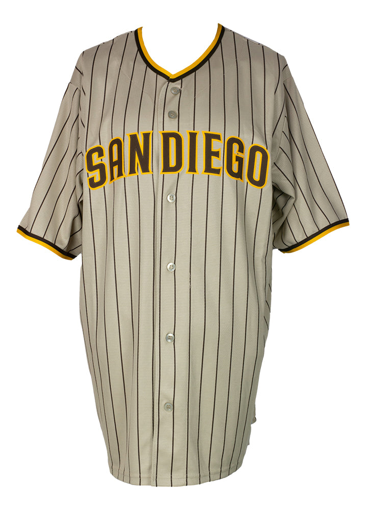 Fernando Tatis Jr Autographed San Diego Gray Pinstripe Custom Baseball  Jersey - JSA COA