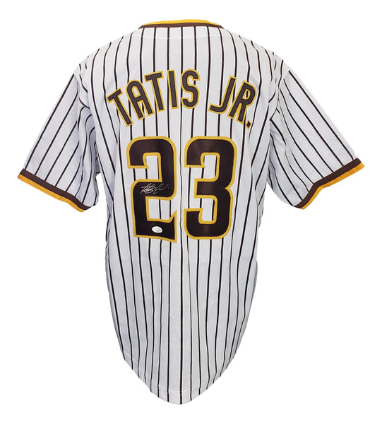 Fernando Tatis Jr Signed San Diego White Pinstripe Baseball Jersey