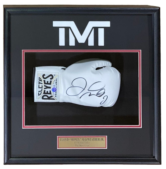 Floyd Mayweather Jr Signed White Cleto Reyes RH Boxing Glove Shadowbox BAS ITP - Sports Integrity