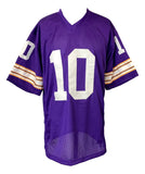 Fran Tarkenton Minnesota Signed Purple Football Jersey BAS