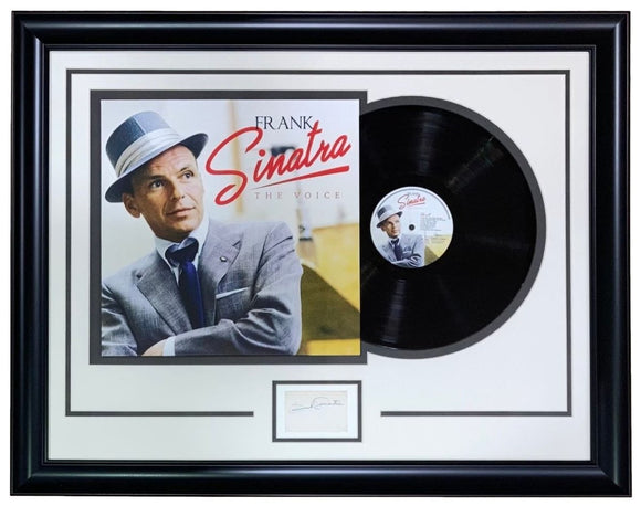 Frank Sinatra Signed Framed 3x5 Index Card w/ The Voice Vinyl Record JSA LOA - Sports Integrity