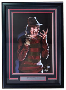 Freddy Krueger Framed 13x19 A Nightmare On Elm St Litho Signed by Tony Santiago - Sports Integrity