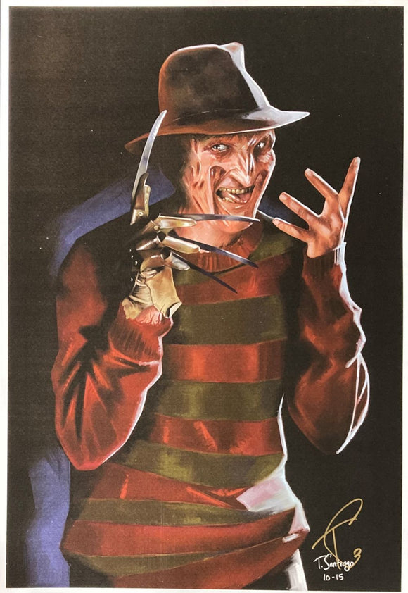 Freddy Krueger 13x19 A Nightmare On Elm St Lithograph Signed by Tony Santiago