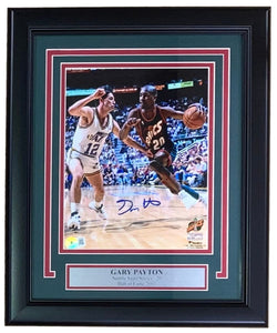 Gary Payton Signed Framed 8x10 Seattle Supersonics Photo BAS - Sports Integrity