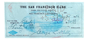 George Kelly New York Giants Signed May 25 1946 Bank Check BAS - Sports Integrity