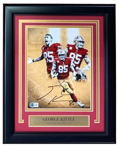 George Kittle Signed Framed 8x10 San Francisco 49ers Collage Photo BAS