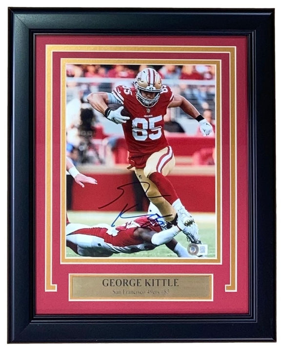 George Kittle Signed Framed 8x10 San Francisco 49ers Run Photo BAS - Sports Integrity