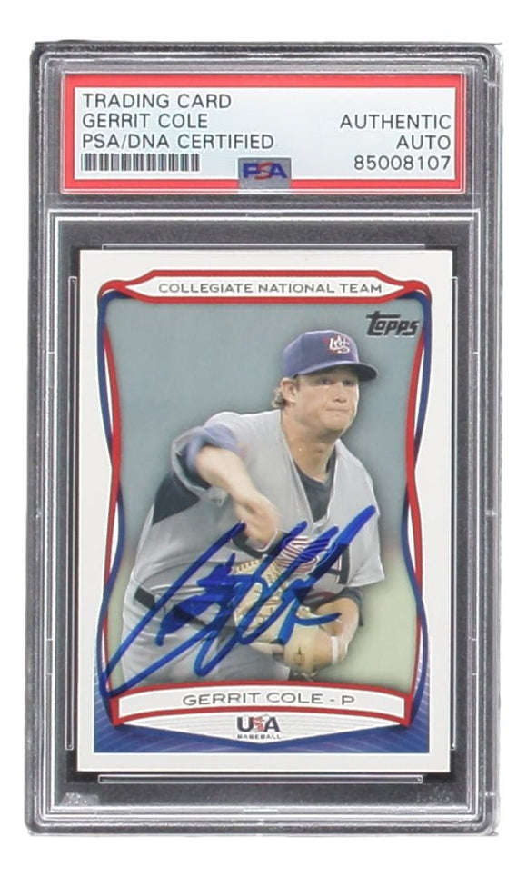 Gerrit Cole Signed 2010 Topps USA #USA - 25 Pirates Rookie Card PSA/DNA - Sports Integrity