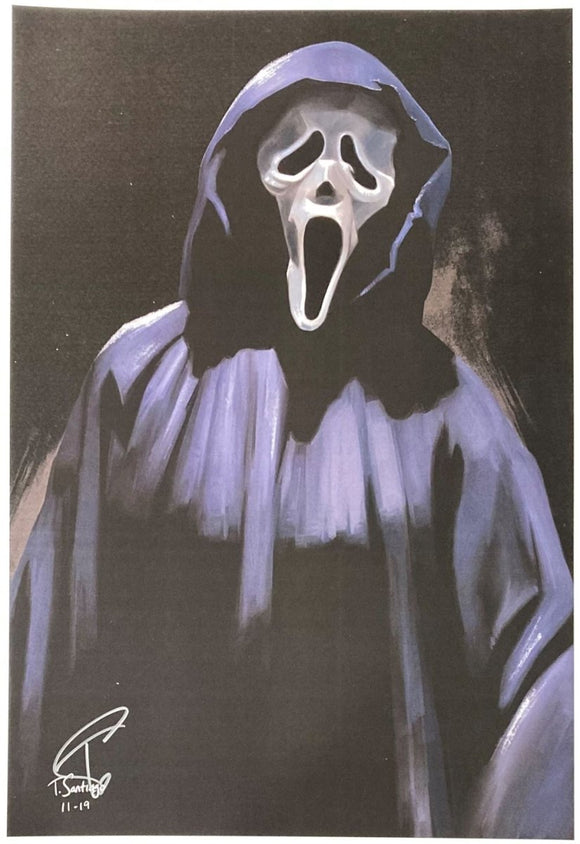 Ghostface 13x19 Scream Lithograph Signed by Tony Santiago - Sports Integrity