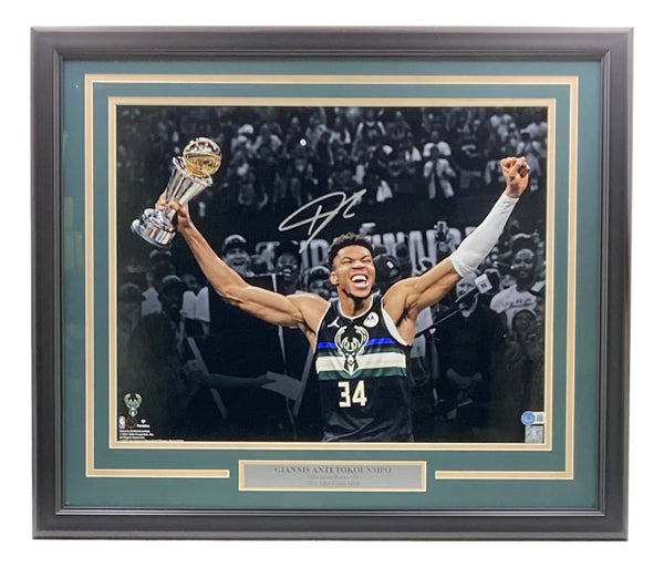 Giannis Antetokounmpo Signed Framed White Auth Swingman Bucks Jersey –  Sports Integrity