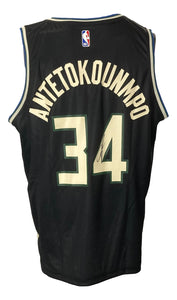 Giannis Antetokounmpo Autographed Milwaukee Bucks Nike Swingman Black Basketball Jersey - BAS